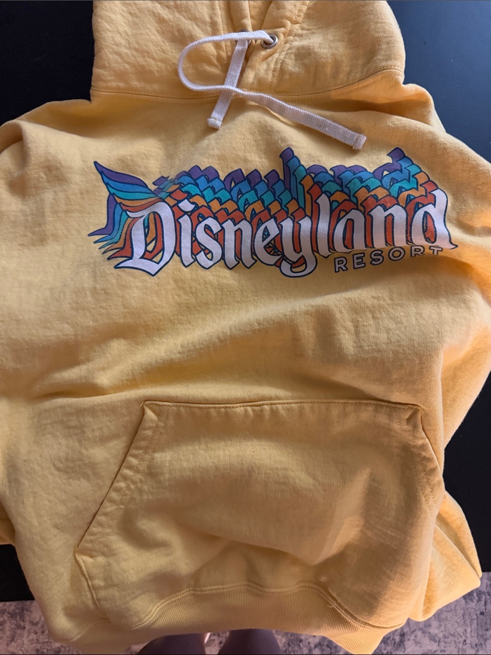 Disney Butter Yellow Pullover Hoodie with White Drawstrings